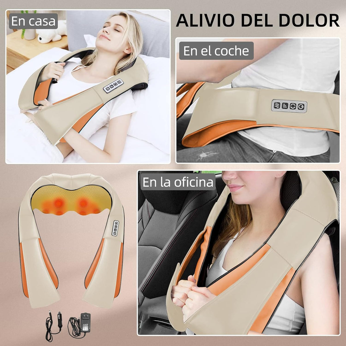 Pack Relax Total: Masajeador de Cuello y Espalda + Antifaz Bluetooth